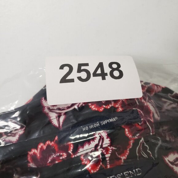 Lands End Womens Dark Floral Button Up Top Size 16 Preppy Vacation Office NWT - Picture 8 of 9